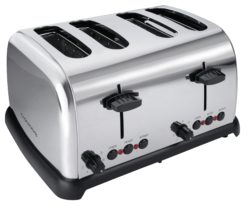 Cookworks - Toaster - 4 Slice - Stainless Steel